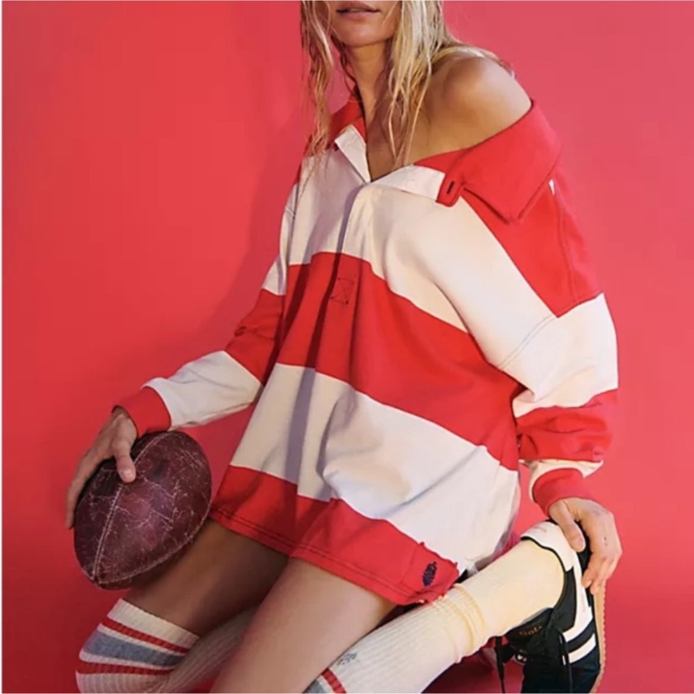 Free people striped rugby shirt